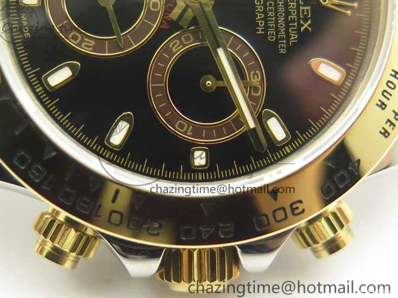 0216 Breathable Daytona SS YG BP Maker Best Edition Black Dial On SS YG Bracelet A 3456